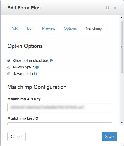 MailChimp Opt-in Options